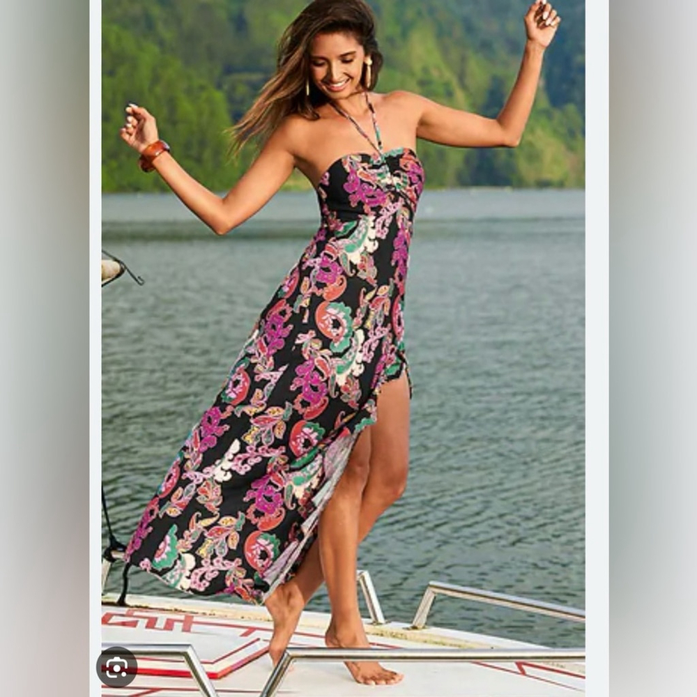 Cupshe Strapless Multicolor Paisley Dress